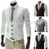 Grey Slim Fit Men's Casual Business Suit Vest Sleeveless Waistcoat Gilet