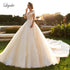 Liyuke Elegant Princess Ball Gown Wedding Dresses With Beading Appliques Lace Off Shoulder For Brides