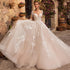 Liyuke Elegant Princess Ball Gown Wedding Dresses With Beading Appliques Lace Off Shoulder For Brides