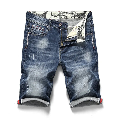 Summer Men's Stretch Short Jeans Casual Slim Fit Denim Shorts
