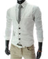 Grey Slim Fit Men's Casual Business Suit Vest Sleeveless Waistcoat Gilet