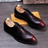 Men's Crocodile Dress Leather Lace-Up Shoes for Wedding and Office Events