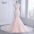 Liyuke Shining Symmetrical Lace Sweetheart Mermaid Wedding Dress