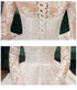 Vintage O Neck Full Sleeve Wedding Dress Lace Embroidery Gown