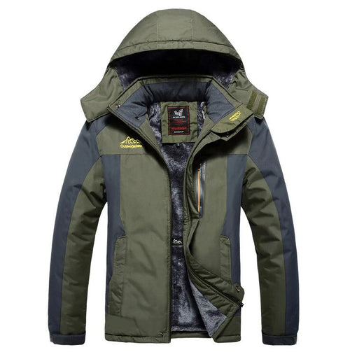 Plus Size Winter Jacket for Men - Thick Windproof Waterproof Fleece Military Parka Overcoat with Detachable Hood and Pockets, Available in 6XL to 9XL Sizes for All Seasons