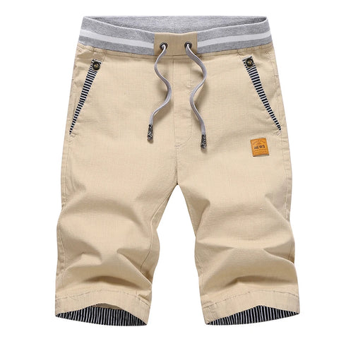 Linen Mens Shorts Casual Bermuda Beach Shorts for Men