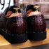 Men's Crocodile Dress Leather Lace-Up Shoes for Wedding and Office Events