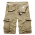 Summer Mens Knee Length Cotton Cargo Shorts Casual Bermuda Trousers