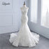 Liyuke Shining Symmetrical Lace Sweetheart Mermaid Wedding Dress