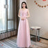 Lace Up Satin Bridesmaid Dress with Floor-Length A-Line Silhouette for Elegant Wedding Party