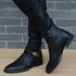 Stylish Men's Genuine Leather Ankle Boots with Plush Lining for Autumn and Winter Casual Wear