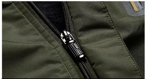 Plus Size Winter Jacket for Men - Thick Windproof Waterproof Fleece Military Parka Overcoat with Detachable Hood and Pockets, Available in 6XL to 9XL Sizes for All Seasons