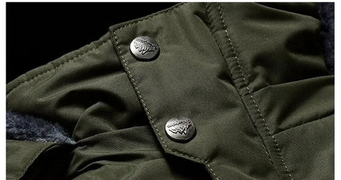 Plus Size Winter Jacket for Men - Thick Windproof Waterproof Fleece Military Parka Overcoat with Detachable Hood and Pockets, Available in 6XL to 9XL Sizes for All Seasons