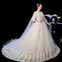 Elegant Court Train Lace Embroidery Princess Vintage Wedding Dress Plus Size Gowns Customized