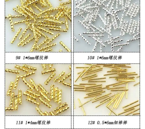 500pcs Metal Nail Art Decorations - Japan Korea Alloy Rivets, Studs, and DIY Accessories for Creative Designs