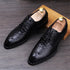 Men's Crocodile Dress Leather Lace-Up Shoes for Wedding and Office Events