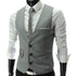 Grey Slim Fit Men's Casual Business Suit Vest Sleeveless Waistcoat Gilet