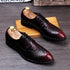 Men's Crocodile Dress Leather Lace-Up Shoes for Wedding and Office Events