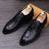 Men's Crocodile Dress Leather Lace-Up Shoes for Wedding and Office Events