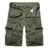Summer Mens Knee Length Cotton Cargo Shorts Casual Bermuda Trousers