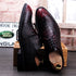 Men's Crocodile Dress Leather Lace-Up Shoes for Wedding and Office Events