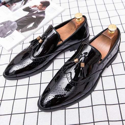 Extra Large Size 47 Elegant Pointed Toe Leather Oxfords for Men - Stylish Formal Dress Shoes Ideal for Business and Wedding Events, Comfortable Slip-On Loafers with Genuine Leather Lining and Breathable Features