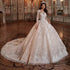 Liyuke Elegant Princess Ball Gown Wedding Dresses With Beading Appliques Lace Off Shoulder For Brides