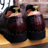 Men's Crocodile Dress Leather Lace-Up Shoes for Wedding and Office Events