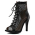 Sexy High Heels Hollow Mesh Sandals for Summer Fashion Comfort Peep Toe Stilettos Jazz Dance Female Shoes Plus Size