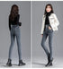 Warm High-Waist Fleece-Lined Skinny Jeans for Women - Perfect for Casual Fall Outfits and Stylish Pencil Pants Looks