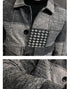 Men's Casual Lapel Hoodless Jacket - Slim Fit Plaid Woolen Coat for Autumn and Winter Fashion