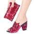 Shoe Bag Set Ladies Rhinestones Fashion Slippers High Heel Party