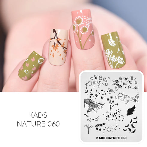 Nature-Inspired Nail Art Stamping Plate Set with Butterfly and Mountain Range Designs for DIY Manicure Enthusiasts