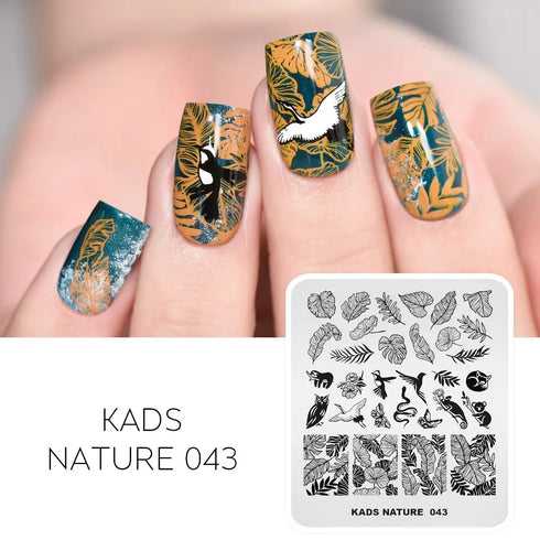 Nature-Inspired Nail Art Stamping Plate Set with Butterfly and Mountain Range Designs for DIY Manicure Enthusiasts