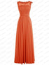 Bridesmaid Dress A-Line Chiffon Beading Applique Backless Floor Length Evening Dress