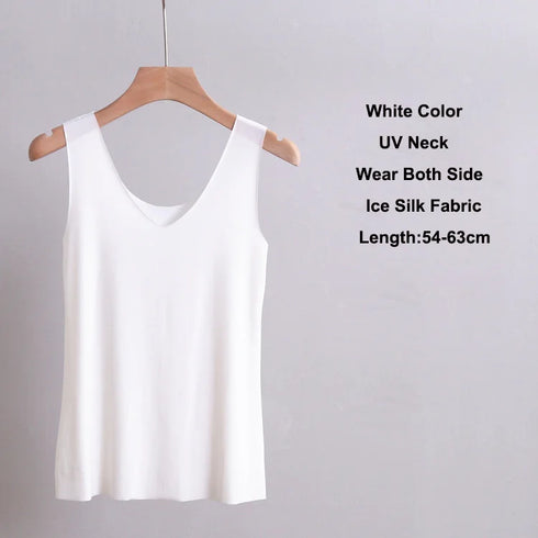 Plus Size 5XL Seamless Summer Camisole Tank Tops for Women - Comfortable Ice Silk Crop Tops in Solid Colors, Breathable Fashion Essentials