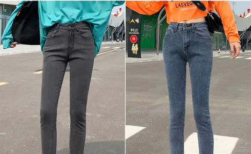 Women’s Classic Retro Skinny Jeans - High Waist Stretch Pencil Trousers for Casual Fall Outfits - Perfect for Homecoming and Everyday Wear