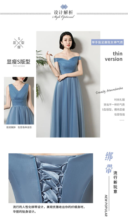 Bridesmaid Dress Elegant Ankle Length Tulle Ball Gown With Pleat Sash Built In Bra Prom Bridal Gown