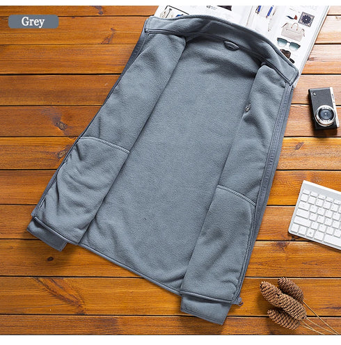 Men's Tactical Fleece Softshell Jacket - Windbreaker for Outdoor Activities, Thermal Casual Coats for Tourism and Mountain Adventures, Perfect for Army Enthusiasts