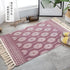 Ethnic Style Woven Linen Cotton Rectangle Rug Mat for Living Room and Bedroom Foot Pad