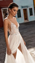 Customized Beach Tulle Wedding Dresses Boho Side Split A-Line