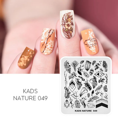 Nature-Inspired Nail Art Stamping Plate Set with Butterfly and Mountain Range Designs for DIY Manicure Enthusiasts
