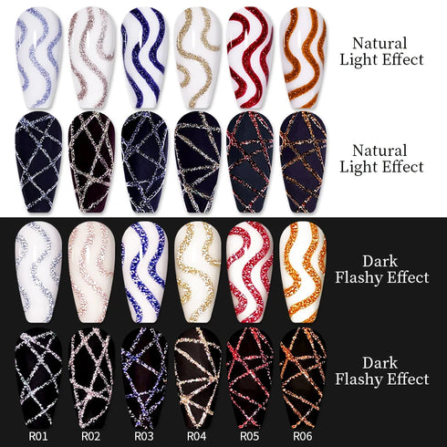 Reflective Glitter Gel Nail Polish for DIY Nail Art – Semi-Permanent Soak Off UV Graffiti Stripe for Stunning Fall Season Nails