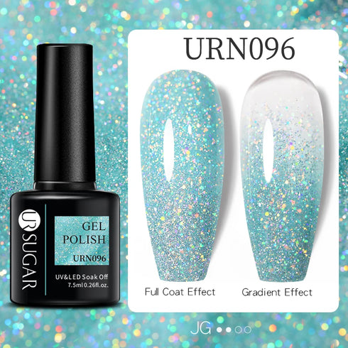 Nail Gel Polish - 7.5ml Semi-permanent Glitter Varnish for Winter Manicure, Eco-friendly and SGS Certified for Lasting Style