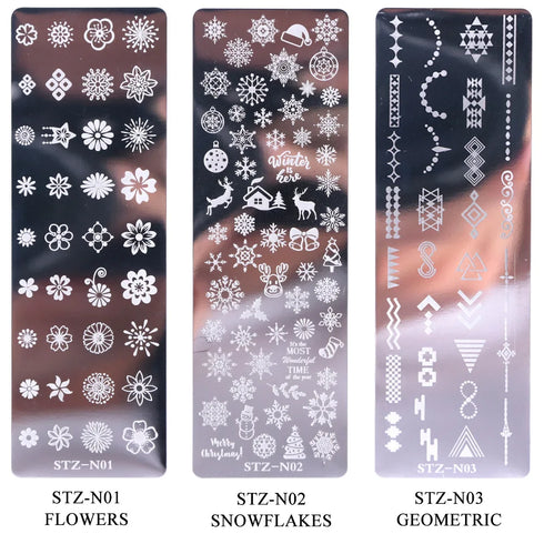 Retro Floral and Butterfly Nail Art Stamping Plate with Snowflake and Animal Designs - Creative Nail Templates for Stunning Manicures