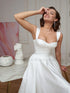Short Wedding Dress Customized Civil Dresses Sexy Sweetheart Simple Bridal Gowns Mid-Calf Satin Backless