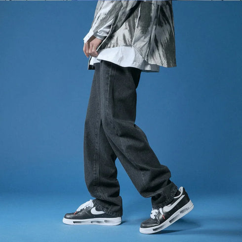 Trendy Baggy Denim Jeans for Men – Stylish Harem Pants for Teens, Ideal for Casual Streetwear and Versatile Outfits, Perfect Medium Wash Jeans for Any Season