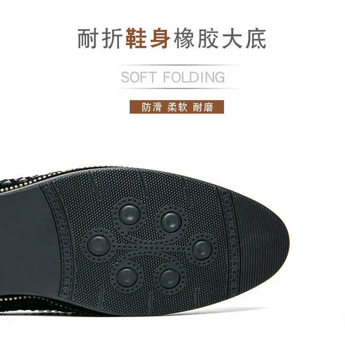 Elegant Italian Designer Moccasin Loafers for Men - Formal Suede Slip-On Party Shoes with Pointed Toe and Comfortable PU Insole