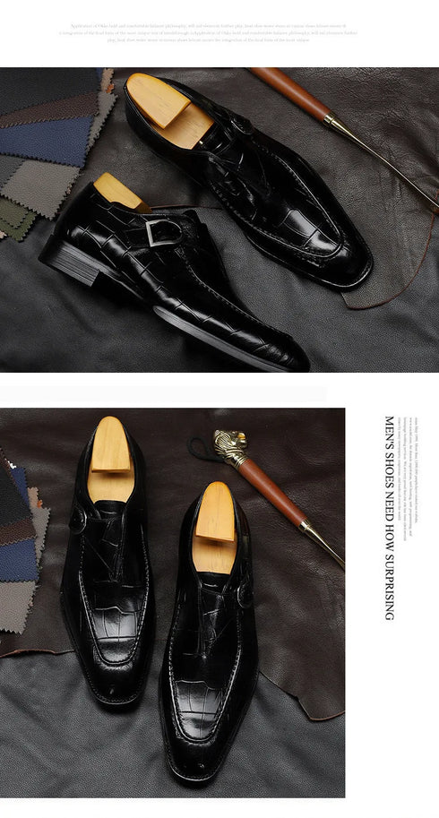 Elegant Designer Men's Formal Loafers - Classic Leather Business Shoes for Office and Valentine Gifts