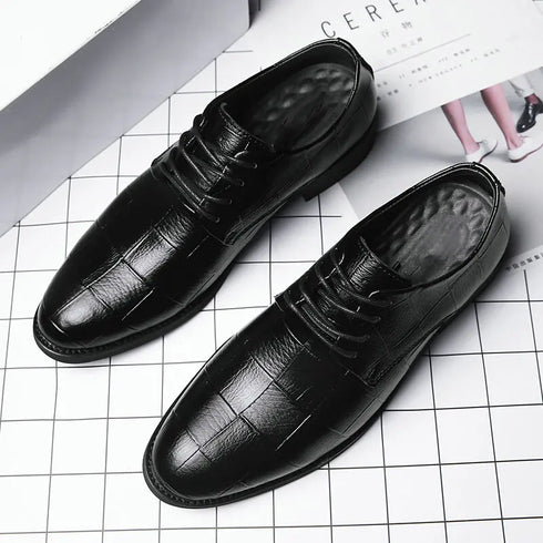 Elegant Handmade Italian Style Retro Leather Oxfords for Men - Perfect Formal Business and Party Footwear in Big Sizes